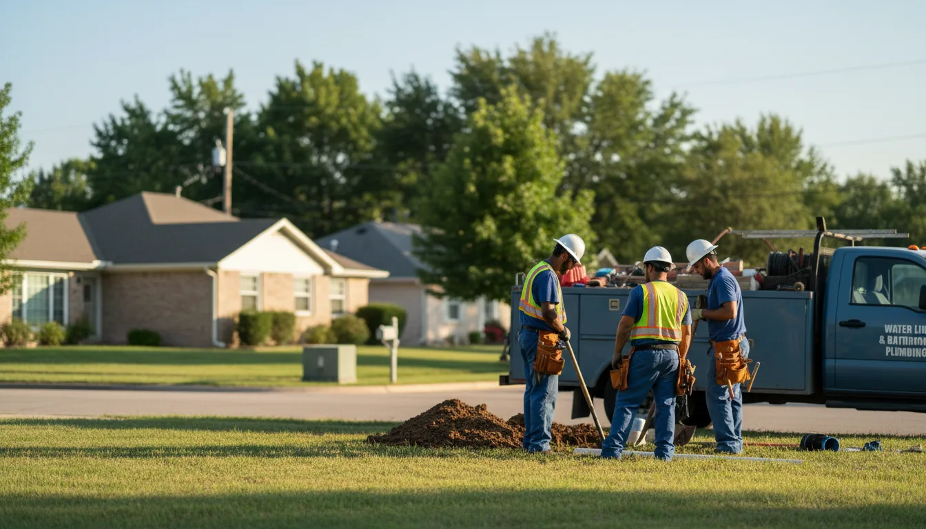 Residential water line and bathroom plumbing service in Cameron, OK